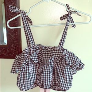 Gingham crop top NWT
